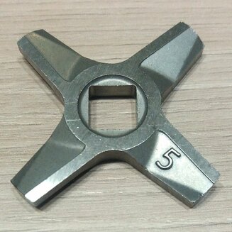 Нож 632544-C (№5, двухсторонний, отверстие квадрат 9.5 мм, D=47.5 мм, H=5 мм) для мясорубок Zelmer