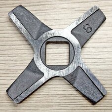 Нож 10003883 (№8, оригинальный двусторонний, отверстие квадрат 10.2 мм, D=55 мм, H=5 мм) для мясорубок Zelmer