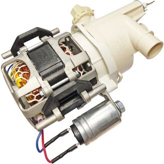 Циркуляционный насос YXW50-2E(L) c ТЭНом (диаметр отводов 24 и 25 мм) для посудомоечных машин Midea, Hansa, Gorenje