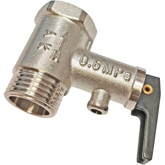 Клапан обратный предохранительный SP00001 (1/2", 6 Бар, с ручкой аварийного слива) для водонагревателя